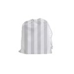 Vertical Stripes - White and Gainsboro Gray Drawstring Pouch (S)