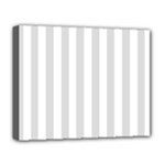 Vertical Stripes - White and Gainsboro Gray Deluxe Canvas 20  x 16  (Stretched)