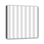 Vertical Stripes - White and Gainsboro Gray Mini Canvas 6  x 6  (Stretched)