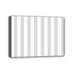 Vertical Stripes - White and Gainsboro Gray Mini Canvas 7  x 5  (Stretched)
