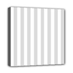 Vertical Stripes - White and Gainsboro Gray Mini Canvas 8  x 8  (Stretched)
