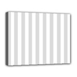Vertical Stripes - White and Gainsboro Gray Canvas 14  x 11  (Stretched)