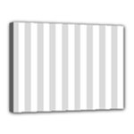 Vertical Stripes - White and Gainsboro Gray Canvas 16  x 12  (Stretched)