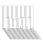 Vertical Stripes - White and Gainsboro Gray I Love You 3D Greeting Card (7x5)