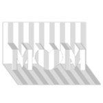 Vertical Stripes - White and Gainsboro Gray MOM 3D Greeting Card (8x4)