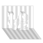 Vertical Stripes - White and Gainsboro Gray LOVE 3D Greeting Card (7x5)