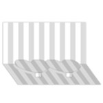 Vertical Stripes - White and Gainsboro Gray Twin Heart Bottom 3D Greeting Card (8x4)