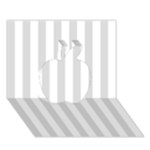 Vertical Stripes - White and Gainsboro Gray Apple 3D Greeting Card (7x5)