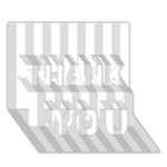 Vertical Stripes - White and Gainsboro Gray THANK YOU 3D Greeting Card (7x5)