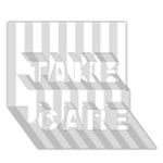 Vertical Stripes - White and Gainsboro Gray TAKE CARE 3D Greeting Card (7x5)