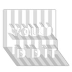 Vertical Stripes - White and Gainsboro Gray You Did It 3D Greeting Card (7x5)