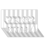 Vertical Stripes - White and Gainsboro Gray Merry Xmas 3D Greeting Card (8x4)