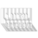 Vertical Stripes - White and Gainsboro Gray Laugh Live Love 3D Greeting Card (8x4)