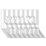 Vertical Stripes - White and Gainsboro Gray Congrats Graduate 3D Greeting Card (8x4)