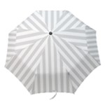 Vertical Stripes - White and Gainsboro Gray Folding Umbrella