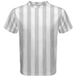 Vertical Stripes - White and Light Gray Men s Cotton Tee