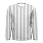 Vertical Stripes - White and Light Gray Men s Long Sleeve T-shirt
