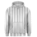 Vertical Stripes - White and Light Gray Men s Zipper Hoodie