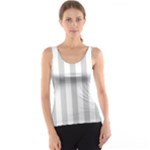 Vertical Stripes - White and Light Gray Tank Top