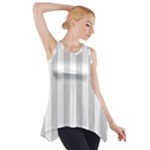 Vertical Stripes - White and Light Gray Side Drop Tank Tunic