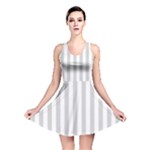 Vertical Stripes - White and Light Gray Reversible Skater Dress