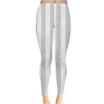 Vertical Stripes - White and Light Gray Women s Leggings