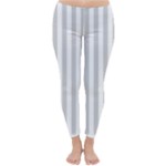 Vertical Stripes - White and Light Gray Winter Leggings