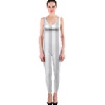 Vertical Stripes - White and Light Gray OnePiece Catsuit
