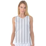 Vertical Stripes - White and Light Gray Women s Basketball Tank Top