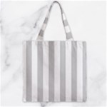Vertical Stripes - White and Light Gray Zipper Grocery Tote Bag