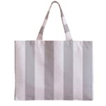 Vertical Stripes - White and Light Gray Zipper Mini Tote Bag