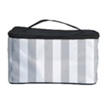 Vertical Stripes - White and Light Gray Cosmetic Storage Case