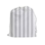Vertical Stripes - White and Light Gray Drawstring Pouch (XL)