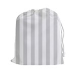 Vertical Stripes - White and Light Gray Drawstring Pouch (XXl)