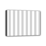 Vertical Stripes - White and Light Gray Mini Canvas 7  x 5  (Stretched)