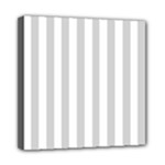 Vertical Stripes - White and Light Gray Mini Canvas 8  x 8  (Stretched)