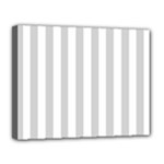 Vertical Stripes - White and Light Gray Canvas 14  x 11  (Stretched)