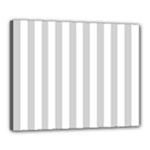 Vertical Stripes - White and Light Gray Canvas 20  x 16  (Stretched)