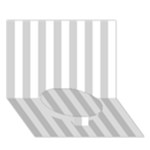 Vertical Stripes - White and Light Gray Circle Bottom 3D Greeting Card (7x5)