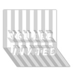 Vertical Stripes - White and Light Gray YOU ARE INVITED 3D Greeting Card (7x5)