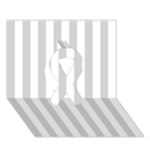 Vertical Stripes - White and Light Gray Ribbon 3D Greeting Card (7x5)