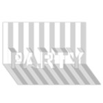 Vertical Stripes - White and Light Gray PARTY 3D Greeting Card (8x4)