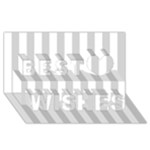 Vertical Stripes - White and Light Gray Best Wish 3D Greeting Card (8x4)