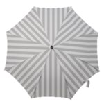 Vertical Stripes - White and Light Gray Hook Handle Umbrella (Medium)