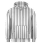 Vertical Stripes - White and Silver Gray Men s Zipper Hoodie