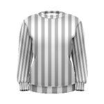 Vertical Stripes - White and Silver Gray Women s Sweatshirt