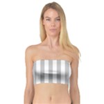 Vertical Stripes - White and Silver Gray Bandeau Top