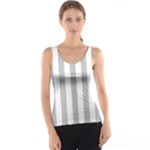 Vertical Stripes - White and Silver Gray Tank Top