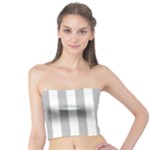 Vertical Stripes - White and Silver Gray Tube Top