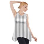 Vertical Stripes - White and Silver Gray Side Drop Tank Tunic